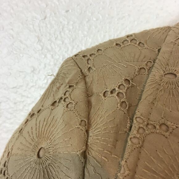 Classiques Entier Blazer Eyelet Cropped Jacket Medium Tan Beige Women 90s - Picture 8 of 14